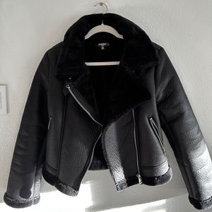 Faux jacket with faux fur